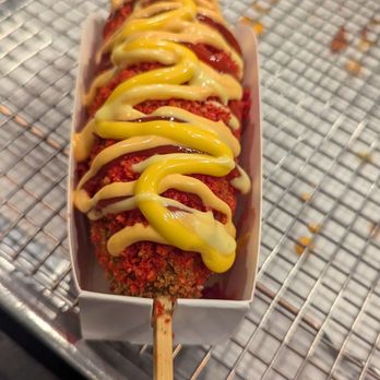 Jongro Rice Hot Dog - Volcano cheddar dog - Hot Dogs Near Me - New York, New York Jongro Rice Hot Dog - Volcano cheddar dog - Hot Dogs Near Me - New York, New York