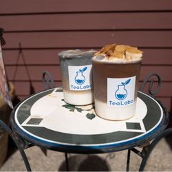 Tea Labo - Ice sesame cloud latte & Iced honeycomb latte