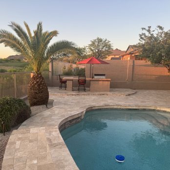 JG’s Landscaping - Floating BBQ grill and travertine tile with travertine coping. - Landscaping Near Me - San Tan Valley , Arizona JG’s Landscaping - Floating BBQ grill and travertine tile with travertine coping. - Landscaping Near Me - San Tan Valley , Arizona