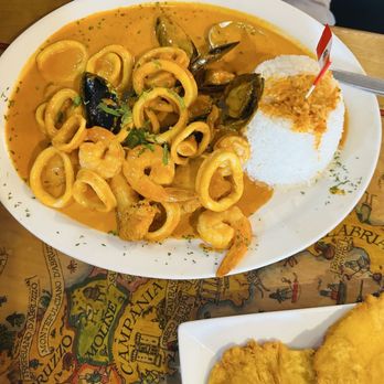 El Gaucho Inca - Pescado A Lo Macho Fish with Seafood with tostones. - Peruvian Near Me - Fort Myers, Florida