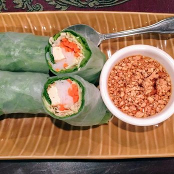 Tum Nak Thai - Spring rolls with tofu and peanut sauce. - Thai Near Me - Mesa, Arizona Tum Nak Thai - Spring rolls with tofu and peanut sauce. - Thai Near Me - Mesa, Arizona