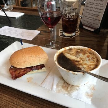 The Vault Wine Bar - BLT w/ a side of French Onion soup - Wine Bars Near Me - Shelby, Ohio The Vault Wine Bar - BLT w/ a side of French Onion soup - Wine Bars Near Me - Shelby, Ohio