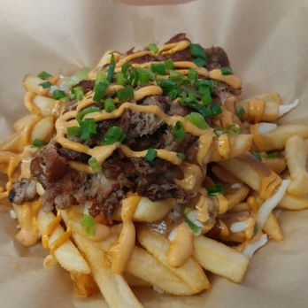 Button Up Cafe - Poutine fries with kalua pork - Breakfast & Brunch Near Me - Pearl City, Hawaii
