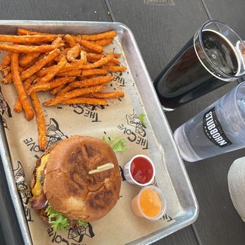 The Cove - Beer & burger plate. - Vegetarian Near Me - San Antonio, Texas