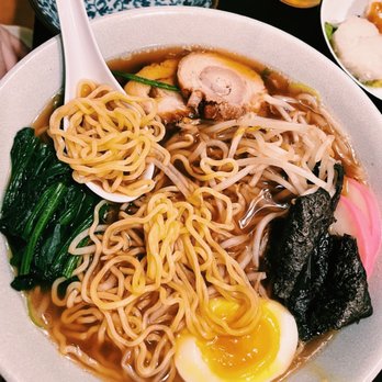 Ginza - Shoyu Ramen with a perfectly runny egg, fish cake, pork, and noodles. - Sushi Bars Near Me - Bellevue, Washington Ginza - Shoyu Ramen with a perfectly runny egg, fish cake, pork, and noodles. - Sushi Bars Near Me - Bellevue, Washington