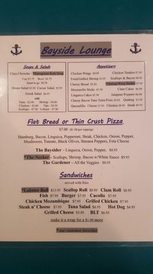 Menu photo 4 Bayside Lounge Fairhaven, MA