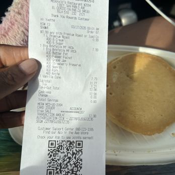 McDonald's - 3:27:2026 Very warm breakfast coffee was perfect! Customer service perfect! Big Breakfast with Muffin - Burgers Near Me - El Cerrito, California McDonald's - 3:27:2026 Very warm breakfast coffee was perfect! Customer service perfect! Big Breakfast with Muffin - Burgers Near Me - El Cerrito, California