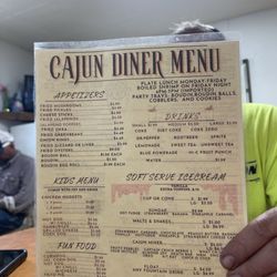 Cajun Joe's Cafe - Menu