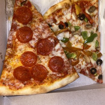 Vinny's Pizza & Pasta - Pepperoni & Vegetable Pizza Slice - Pizza Near Me - Corona, New York