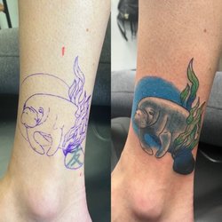 Siren & Sailor Lash Studio - Got to swim with manatees for my tenth anniversary. Kristi brought it to life in a tattoo