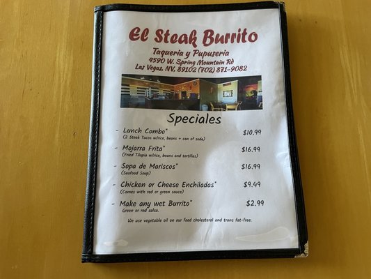 El Steak Burrito by null