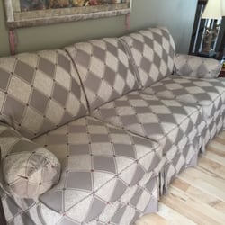 The Used Furniture Store - Almost new Ethan Allen couch 80" long. It has a matching chair and ottoman,