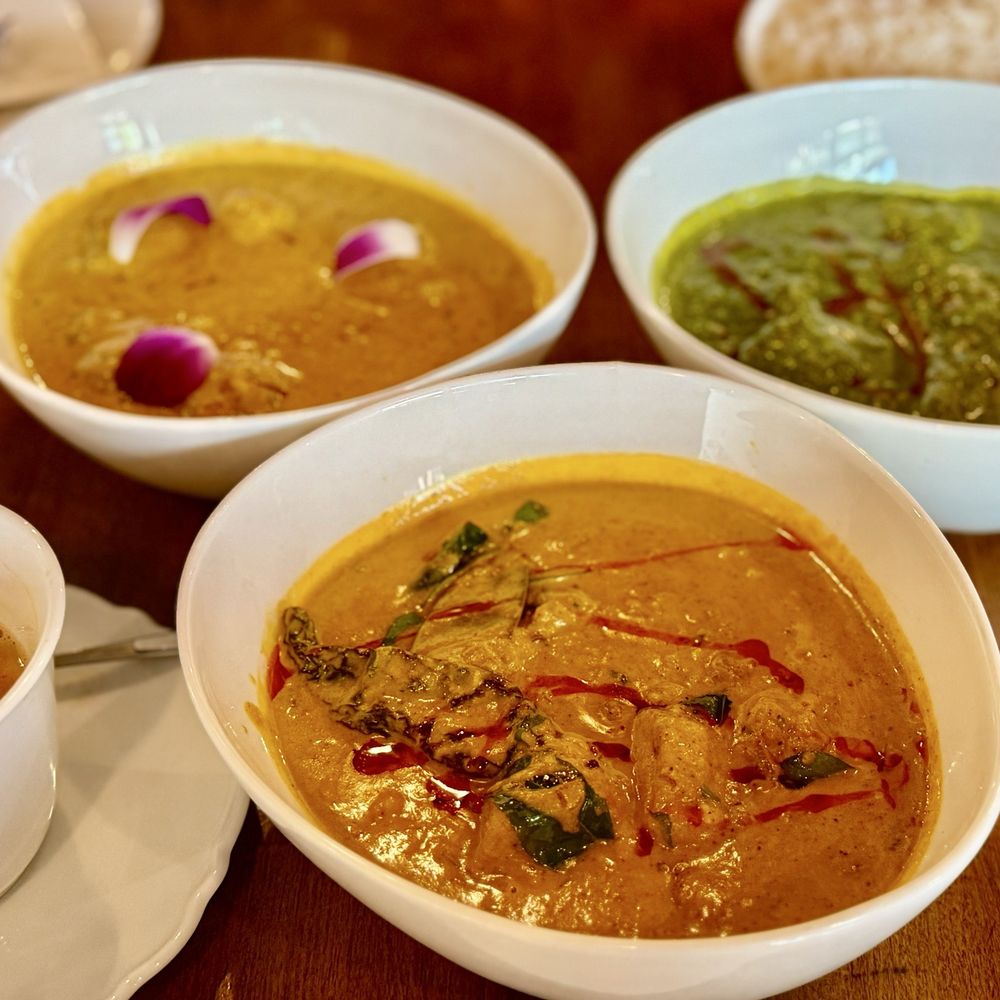 Chicken, saga, kofta, and chicken curry Chicken, saga, kofta, and chicken curry