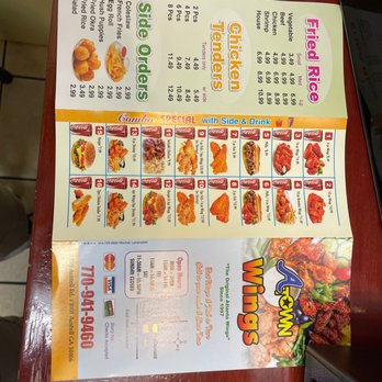 A - Town Wings - a menu for a restaurant - Chicken Wings Near Me - Austell, Georgia