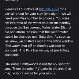 Email from owner Email from owner