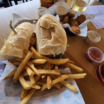 4 Hands Peacemaker - Shrimp PoBoy with fries - Breweries Near Me - Kirkwood, Missouri