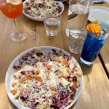 Wildseed - Chicory Caesar salads with our colorful drinks! - Vegan Near Me - San Francisco, California Wildseed - Chicory Caesar salads with our colorful drinks! - Vegan Near Me - San Francisco, California