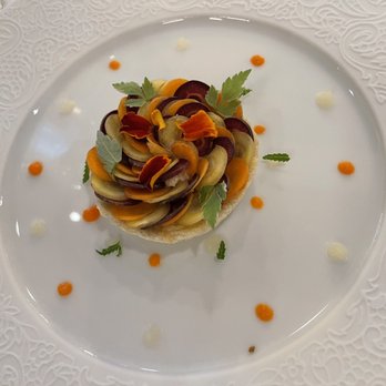 Opus at The Belfry House - Rainbow carrot tartelette - New American Near Me - Delavan, Wisconsin Opus at The Belfry House - Rainbow carrot tartelette - New American Near Me - Delavan, Wisconsin