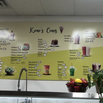 Kono’s Cones - Menu (as of February 2024) - Ice Cream & Frozen Yogurt Near Me - Apache Junction, Arizona