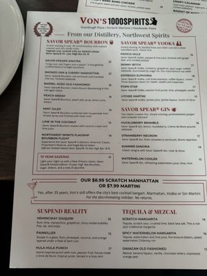 Menu photo 1 Von's 1000 Spirits Seattle, WA Menu photo 1 Von's 1000 Spirits Seattle, WA
