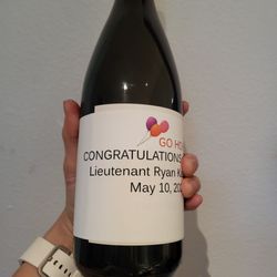 University Club of Virginia Tech - Personalized wine bottle. I ordered the Three Thieves Pinot Noir, should've gotten a Cabernet.