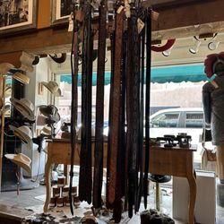 O'Farrell Hat Shop - Inside shop window.