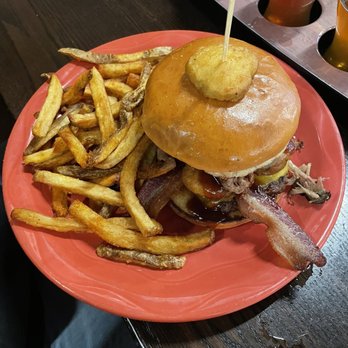 Iron Rail Brewing - The Widowmaker and House-Cut Fries - New American Near Me - Topeka, Kansas