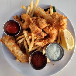 Fish, shrimp, and chips
