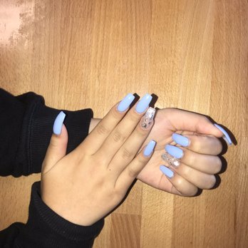 Olani Nails & Spa - Light blue with design :) - Waxing Near Me - Everett, Washington Olani Nails & Spa - Light blue with design :) - Waxing Near Me - Everett, Washington