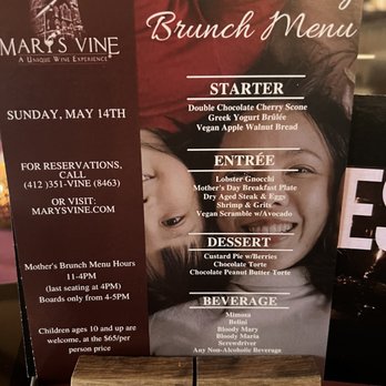 Mary's Vine - Mother's Day brunch ad - Wine Bars Near Me - Rankin, Pennsylvania Mary's Vine - Mother's Day brunch ad - Wine Bars Near Me - Rankin, Pennsylvania