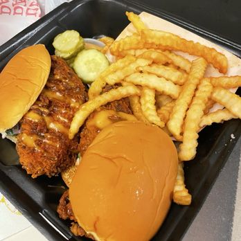 Dave's Hot Chicken - Mild fried chicken slider with fries - Chicken Shop Near Me - Richmond, Virginia Dave's Hot Chicken - Mild fried chicken slider with fries - Chicken Shop Near Me - Richmond, Virginia