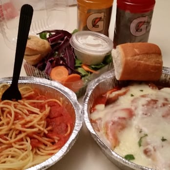 Planet Pizza - Chicken Parm with a side of spaghetti and a salad. Everything but the drinks were included in the order. - Pizza Near Me - Ridgefield, Connecticut Planet Pizza - Chicken Parm with a side of spaghetti and a salad. Everything but the drinks were included in the order. - Pizza Near Me - Ridgefield, Connecticut