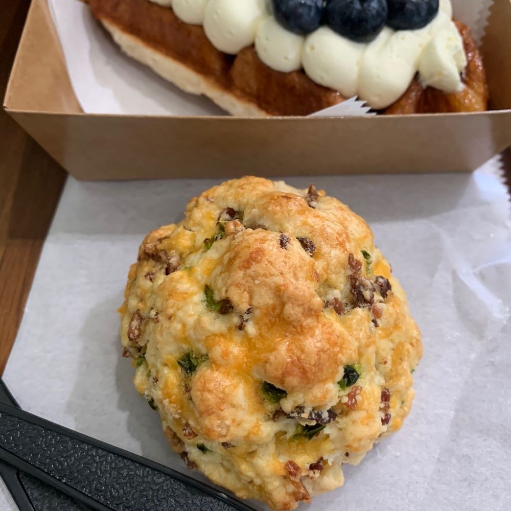 Cafe Hasbrouck Heights - Blueberry croffle and bacon jalapeño scone! - Desserts Near Me - Hasbrouck Heights, New Jersey