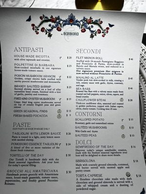 Menu photo 7 Da Barbara Los Angeles, CA