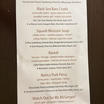 Three Blacksmiths - April 24, 2025 Menu - French Near Me - Sperryville, Virginia