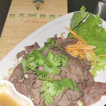Bamboo Penny's - Prime Time Tiger Cry. Thin sliced prime ribeye with tiger cry sauce - Thai Near Me - Leawood, Kansas