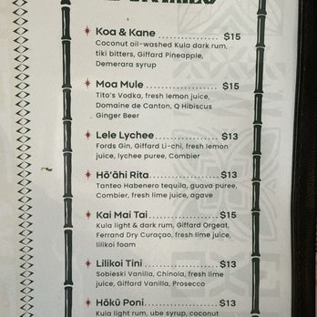 Moa Kai - Cocktail menu - Hawaiian Near Me - Orlando, Florida Moa Kai - Cocktail menu - Hawaiian Near Me - Orlando, Florida
