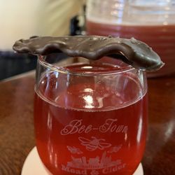 Bee Town Mead And Cider - New cranberry orange seasonal mead released for holiday season. Note: I brought the chocolate covered bacon to pair with the mead.
