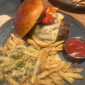 Eureka! - Bison burger with truffle fries - American Near Me - Aliso Viejo, California Eureka! - Bison burger with truffle fries - American Near Me - Aliso Viejo, California