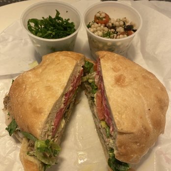 Local Foods - Quinoa, gulf seafood sandwich and kale salad - Sandwiches Near Me - Austin, Texas Local Foods - Quinoa, gulf seafood sandwich and kale salad - Sandwiches Near Me - Austin, Texas