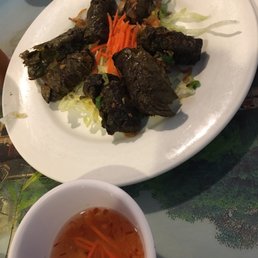 Beef wrapped in grape leaves