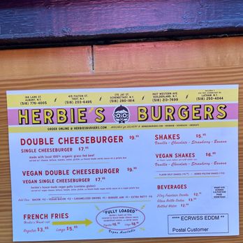 Herbie's Burgers - Menu - Burgers Near Me - Troy, New York