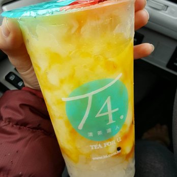 T4 - Passion fruit Milkshake with Coconut Jelly $5.50 - Highly recommended if you like sour, sweet combos - Juice Bars & Smoothies Near Me - Palo Alto, California T4 - Passion fruit Milkshake with Coconut Jelly $5.50 - Highly recommended if you like sour, sweet combos - Juice Bars & Smoothies Near Me - Palo Alto, California