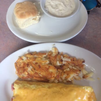 Our Place - Ham and Cheese Omelet with substituted 1/2 Biscuits and Gravy - Breakfast & Brunch Near Me - Cody, Wyoming Our Place - Ham and Cheese Omelet with substituted 1/2 Biscuits and Gravy - Breakfast & Brunch Near Me - Cody, Wyoming