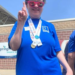 Land of Lincoln Goodwill - One of our Special Olympic athletes, Jennifer.