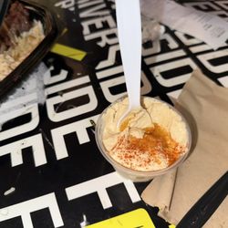 Fufu's Mid East Grill - Hummus you get, when they mess up your order, not even the full size.( it is so good) so at least I got it still.