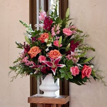 Creations by Mylez Edward - Close up of altar arrangements. - Florists Near Me - Tampa, Florida Creations by Mylez Edward - Close up of altar arrangements. - Florists Near Me - Tampa, Florida