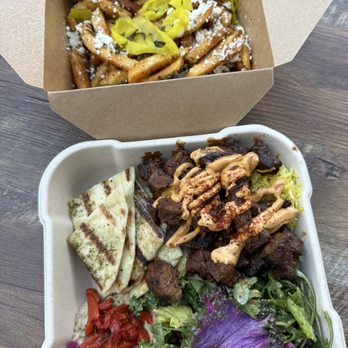 Limone Mediterranean - Harissa Steak Plate + Feta Fries -- 9/10 - Mediterranean Near Me - Torrance, California Limone Mediterranean - Harissa Steak Plate + Feta Fries -- 9/10 - Mediterranean Near Me - Torrance, California