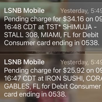 Iron Sushi - Charged at one place on separate toast handheld machines by two places lol - Sushi Bars Near Me - Miami Beach, Florida