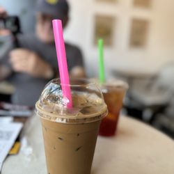 Le Banh-Banh Mi Sandwiches - Iced Vietnamese Coffee with boba pearls!